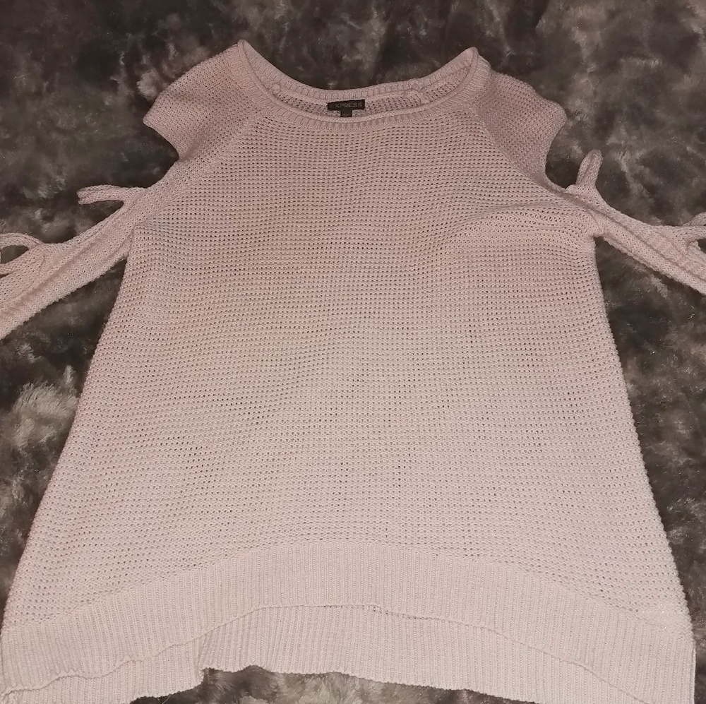 Blush pink open sleeve Express Sweater